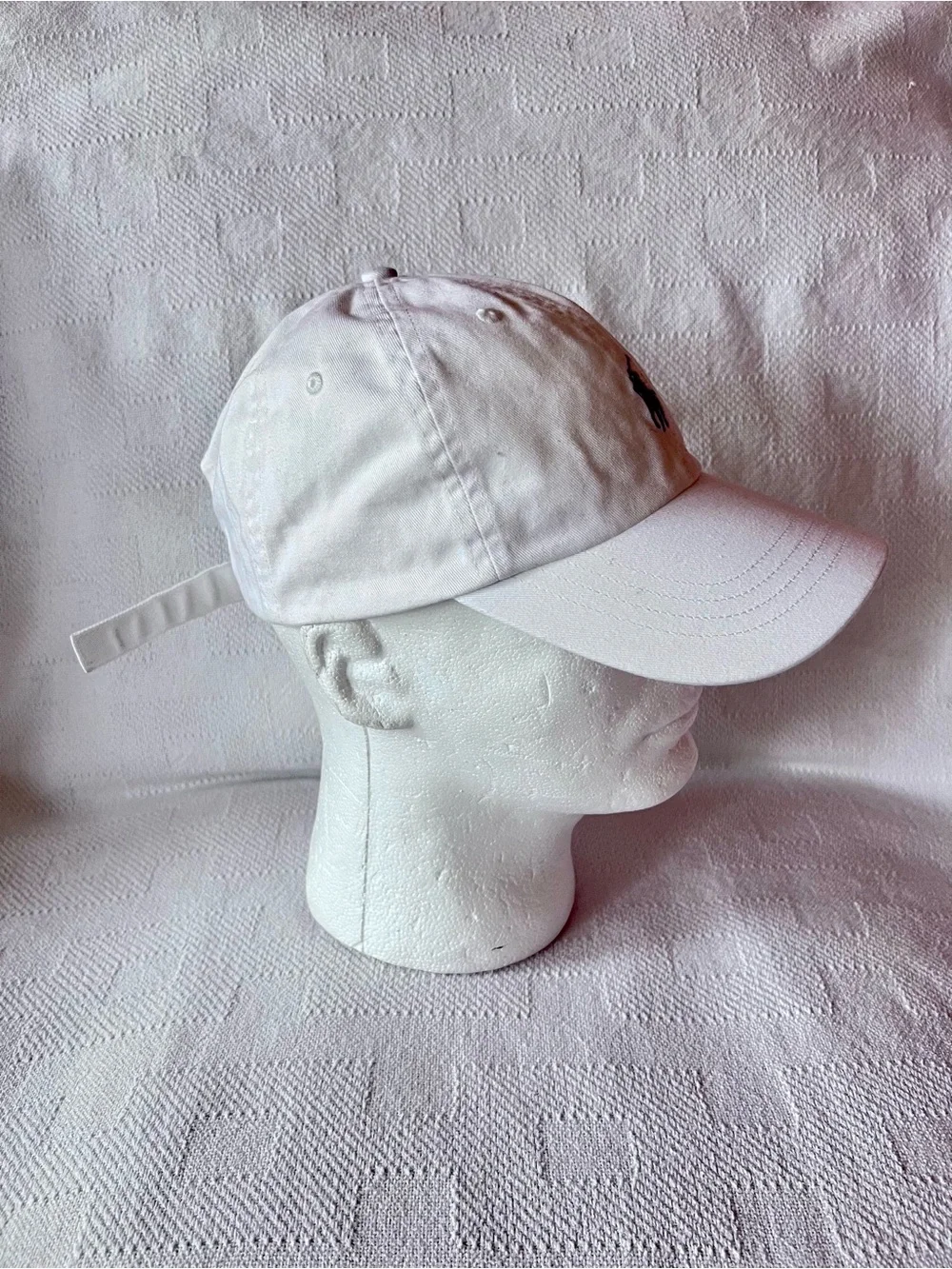 Polo by Ralph Lauren White Cap with Blue and Gold Label